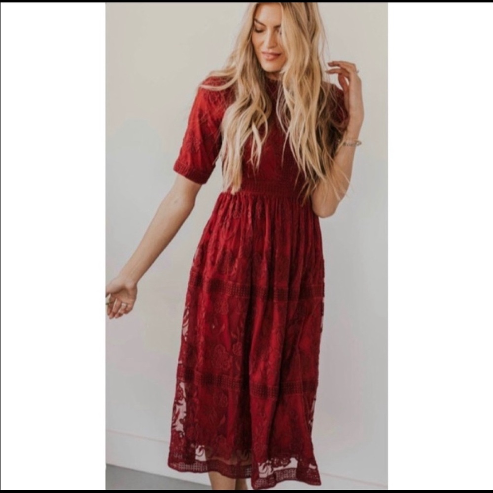 Burgundy/Red lace roolee dress
